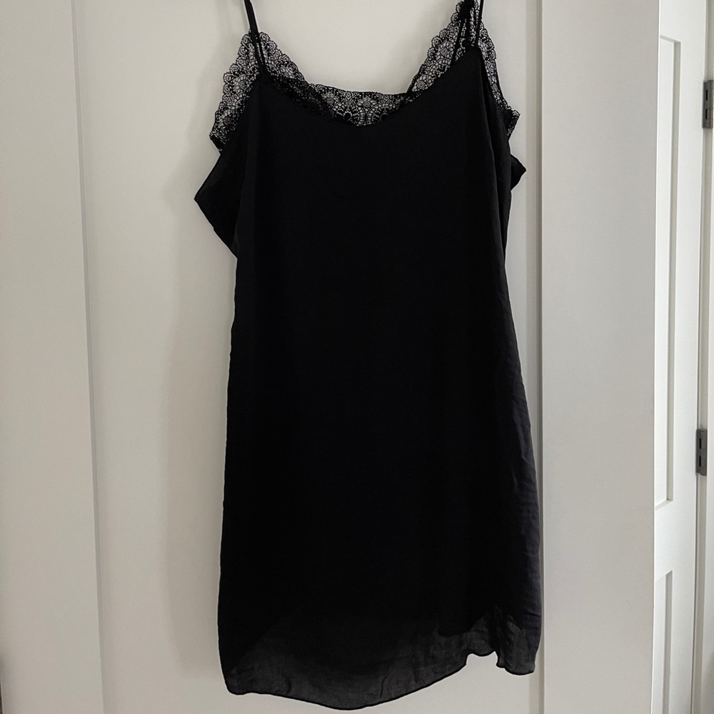 Free People Black Mini Slip Dress